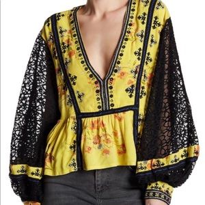 Free People Boogie All Night embroidered top